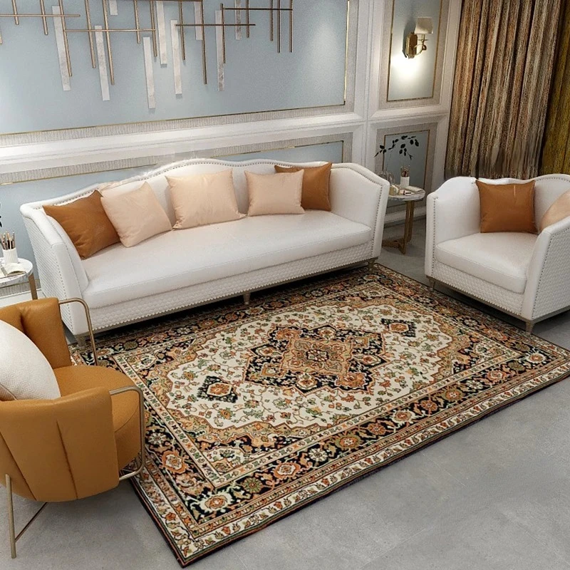 

American Classic Living Room Large Area Carpet Retro Flower Pattern Decorative Carpets Luxury Comfortable Easy Care Home Rug 양탄자