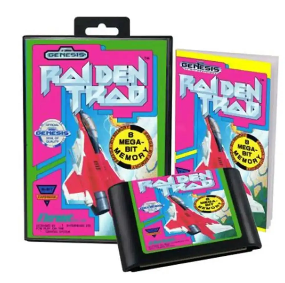 HOT Raiden Trad مع صندوق ودليل لخرطوشة ألعاب Sega MD 16 بت نظام Megadrive Genesis