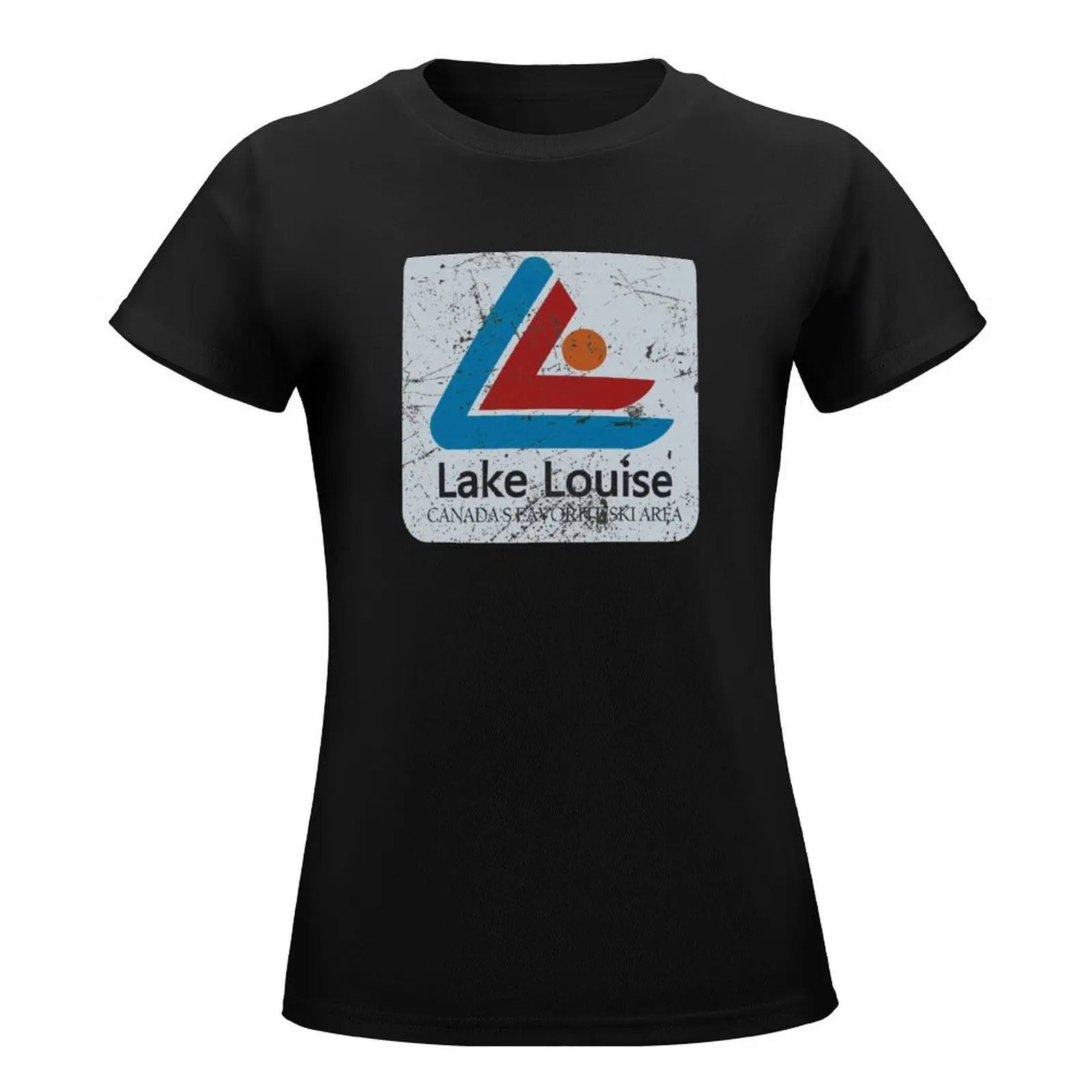 Lake Louise Vintage Ski Distressed T-Shirt tees cute clothes fashion woman blouse 2024