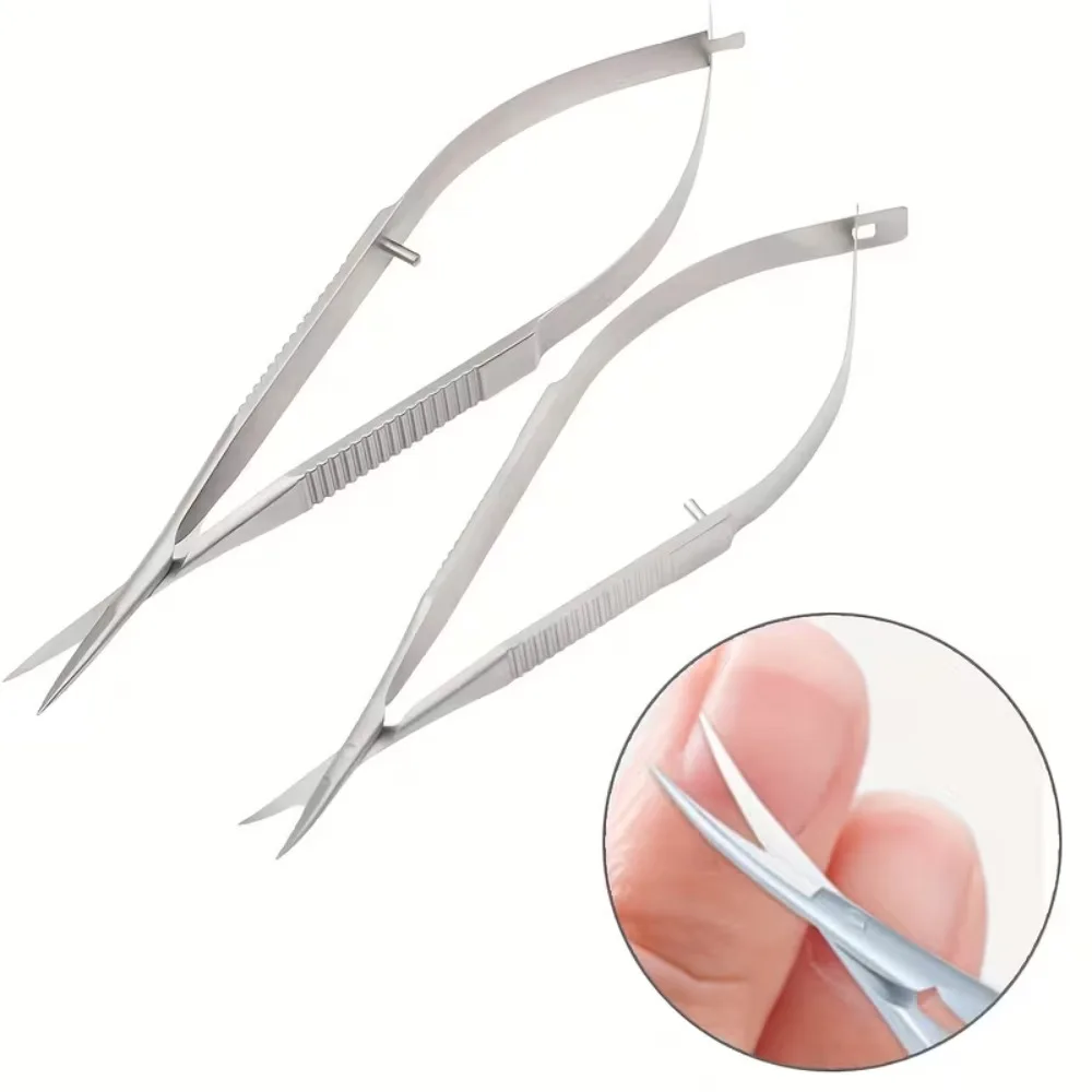 Tesoura de Manicure Reta em Aço Inoxidável, Alicate de Cutícula, Removedor de Pele Morta, Tesoura de Sobrancelha, Ferramentas de Beleza