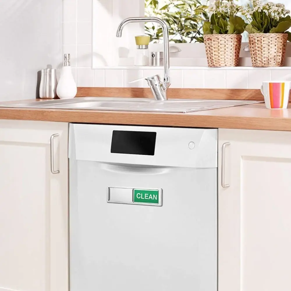 New Acrylic Dishwasher Cleaning Sign Slide Shutter Design Easy To Read Room Cleaning Tips Clean Dirty Sign Kitchen Use