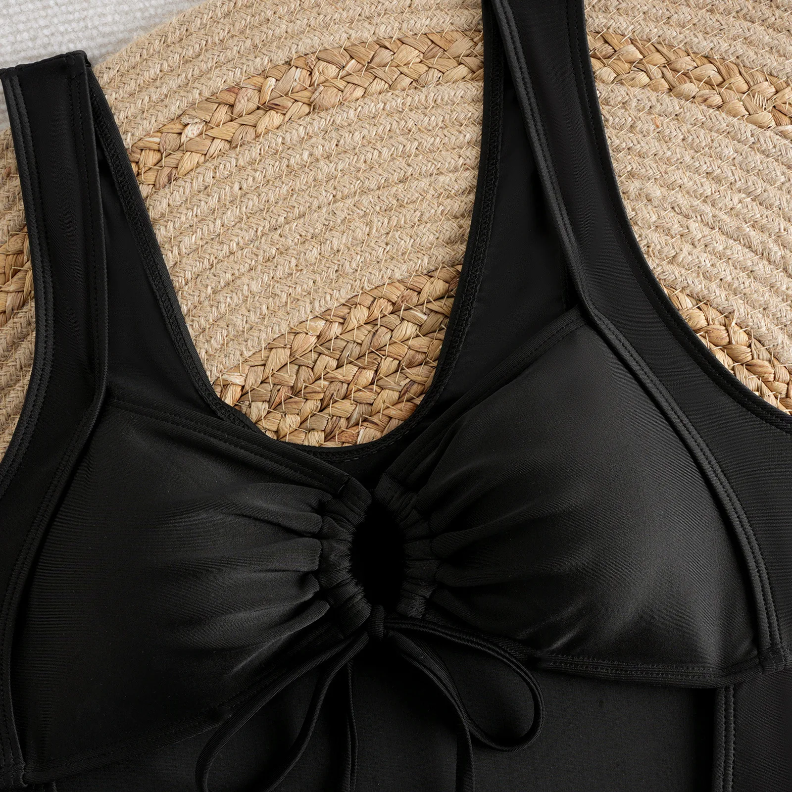 2026 Women's Sexy Lace-Up Push Up Cutout One-Piece Swimsuit Deep V Monokini Summer Cut Out Corset Holiday Swimsuit Beachwear Set