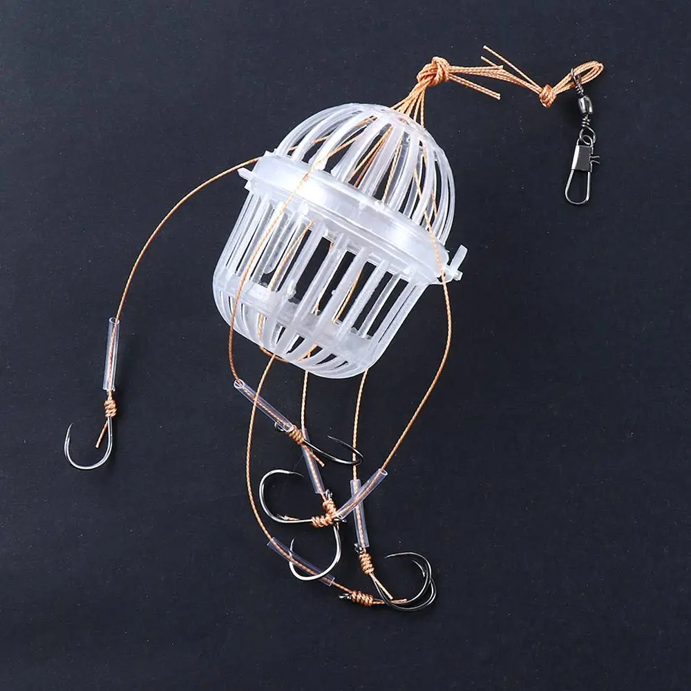 

Six Strong Carbon Steel Fishhook Basket Feeder Holder Fishing Hooks Bait Feeder Cage Explosion Hooks Explosion Baits Cage