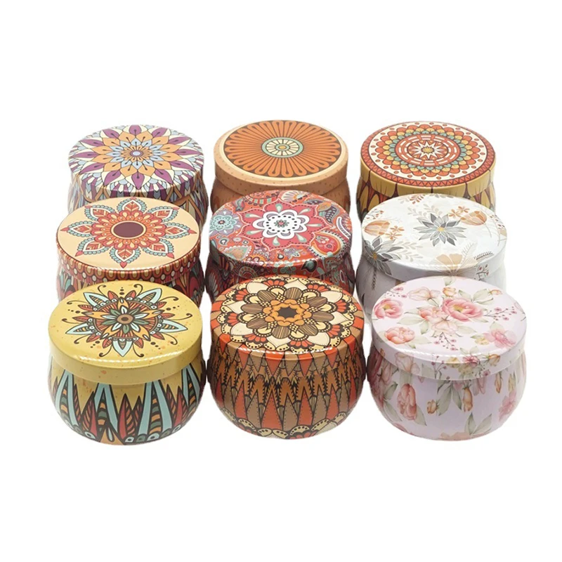 1Pc Vintage Tinplate Box Tins Cans Jars Containers Candy Tin Jewelry Box Candy Box Tea Packaging Jars Pot Empty Storage Box