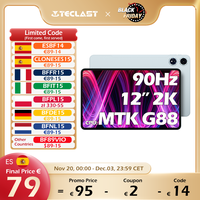 Teclast T60 Plus Android 14 Tablet 12 Inches 2K 2000X1200 90Hz Widevine L1 Mtk Helio G88 (6Gb Ram+10Gb Expansion)16Gb/128Gb 8000Mah Battery 4g Lte Dual Sim Tf up to 1Tb