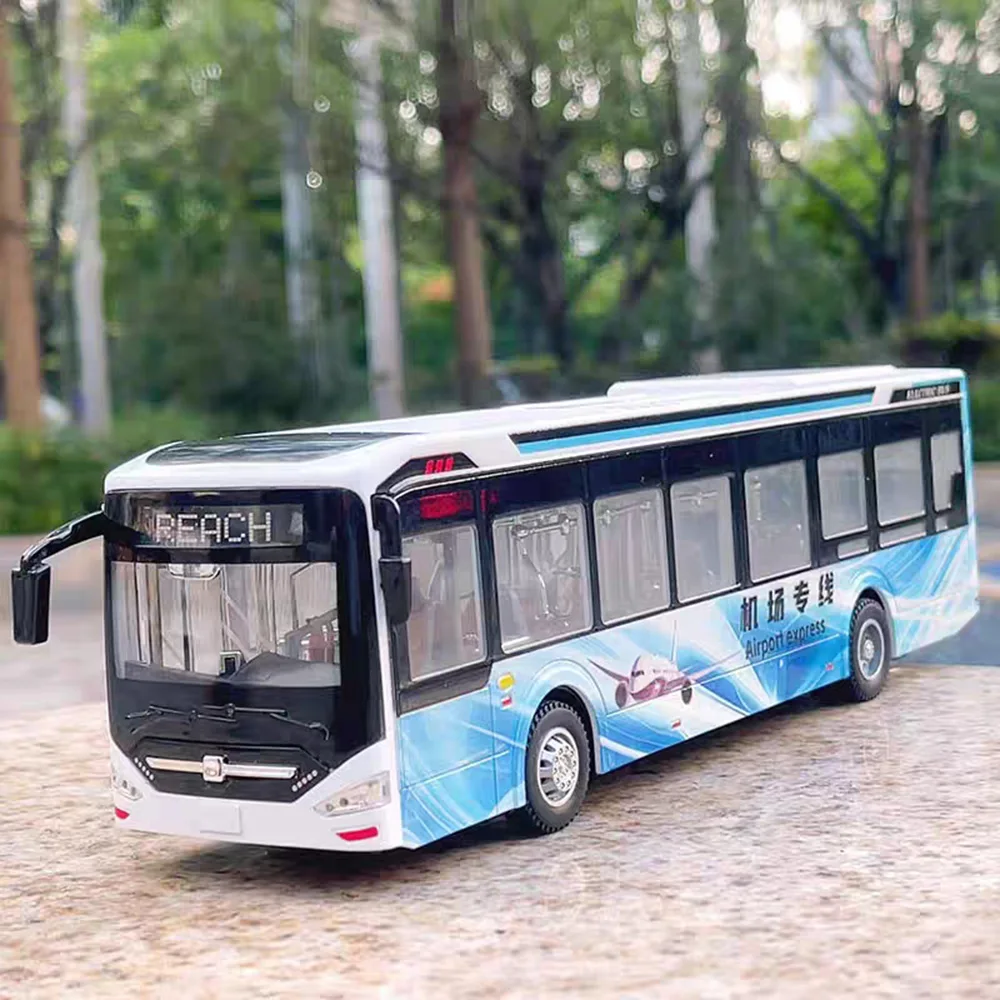 1:42 novos modelos de ônibus de energia carros brinquedo liga diecast roda puxar para trás ônibus em miniatura com veículo de música leve meninos brinquedos educativos