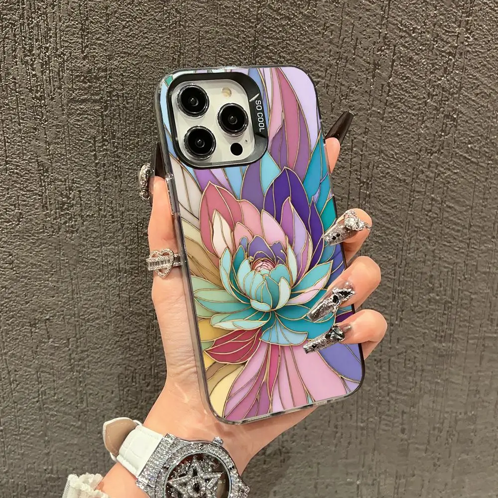 

Colorful flowers case for iPhone17 16 15 14 13 12 11 Pro/ Max/Plus shock-proof rear cover anti-fingerprint