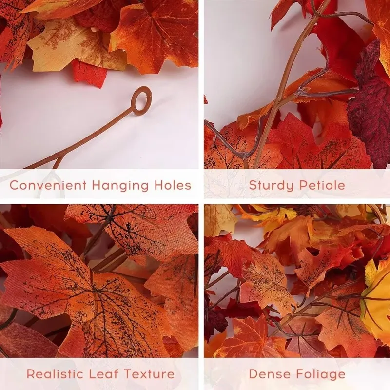 Artificial Maple Leaf Fall Maple Garland Fall Leave Vine for Home Room Decor Garden Wedding Party Halloween Christmas Decoration image 5