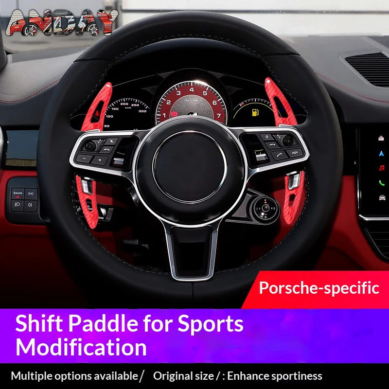 For Porsche Panamera Macan Cayenne 718 911 918 Spyder Car Steering Wheel Paddle Shifter Cover ABS Carbon Fiber Trim Accessories