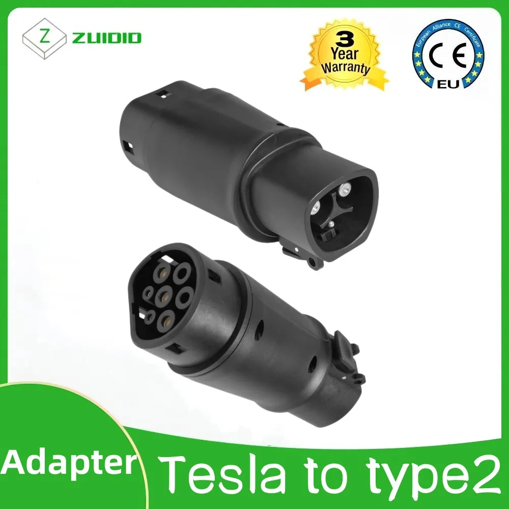 

EV Adaptor 32A Tesla To Type 2 IEC 62196 Plug EV Adapter, Electric Cars Vehicle Charger Charging Connector