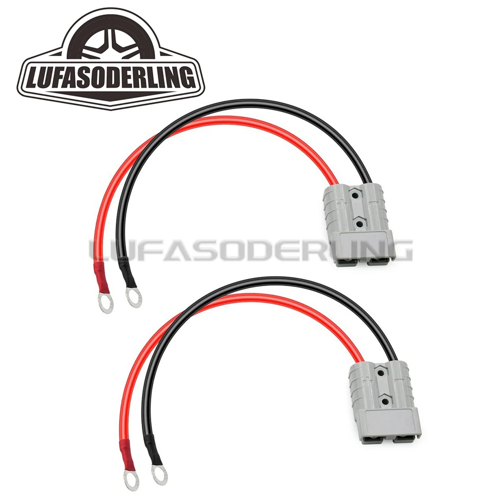 2pcs 50A Battery Quick Connector Plug 8AWG 30cm 600V Waterproof Cable w/ Terminals for Lifepo4 Golf Cart RV Solar Power Transfer