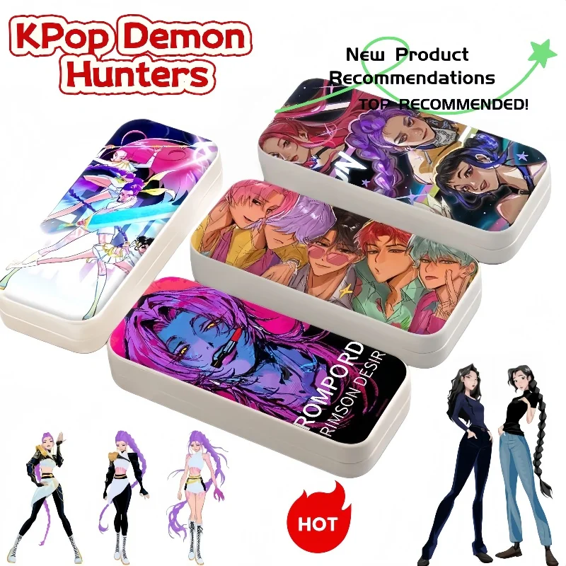 KPop Demon Hunters Rumi Mira estuche para gafas lindo dibujos animados Anime caja de almacenamiento portátil resistente a la presión para estudiantes regalo de cumpleaños