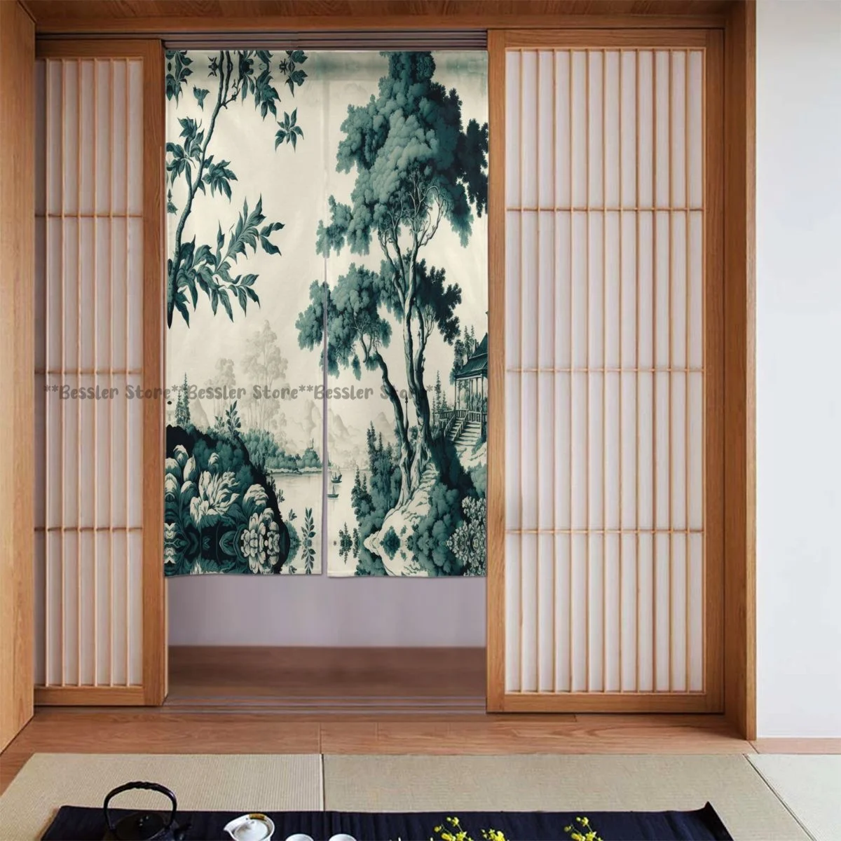 Door Curtains Pastoral Theme Toile Room Partitions Home Deocration