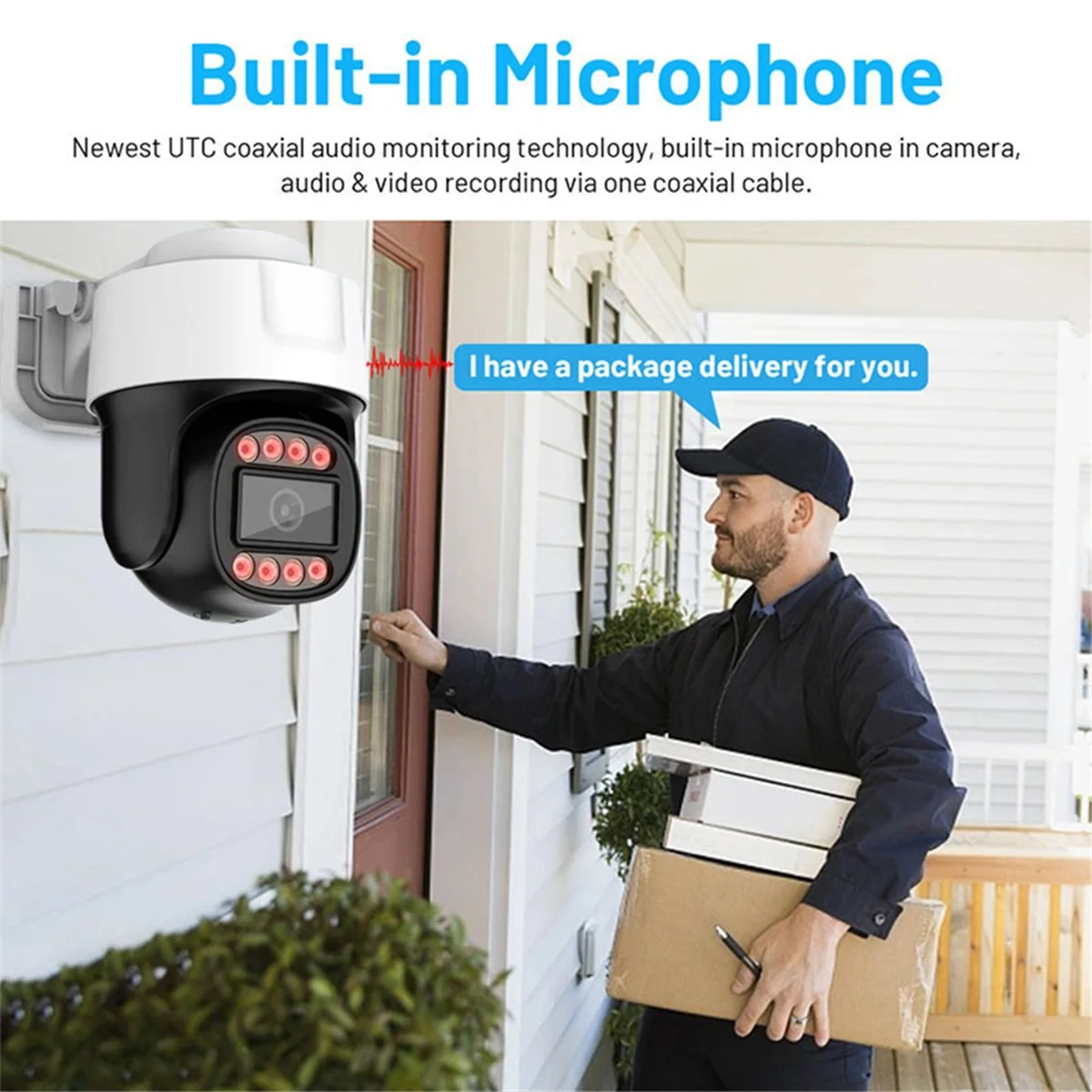 

New 3C-2MP HD Mini PTZ IR Camera Built-in Microphone Audio Video WIFI Surveillance Camera IP66 Waterproof for Outdoors
