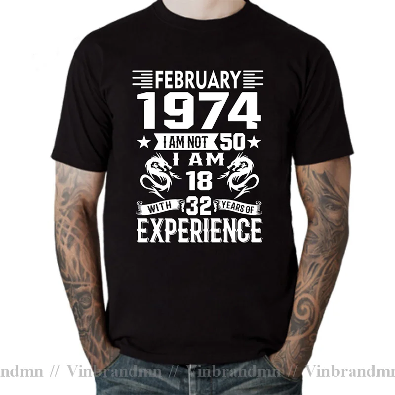 I'm 18 with 32 Year of Experience Born in 1974 Nov September Oct Dec Jan Feb March April May June July August 50Th Birth T Shirt