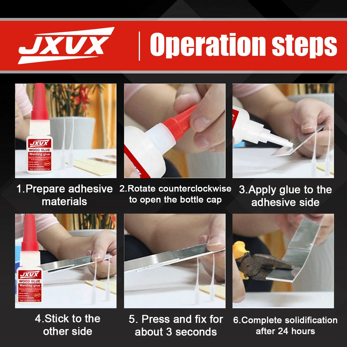 JXVX 50 جرام من الغراء الفائق القوة الأصلي النقي لللحام الزيتي الشفاف العالمي غير الملطخ للبقع لاصق إصلاح فوري قوي للغاية لاصق سريع فائق القوة.