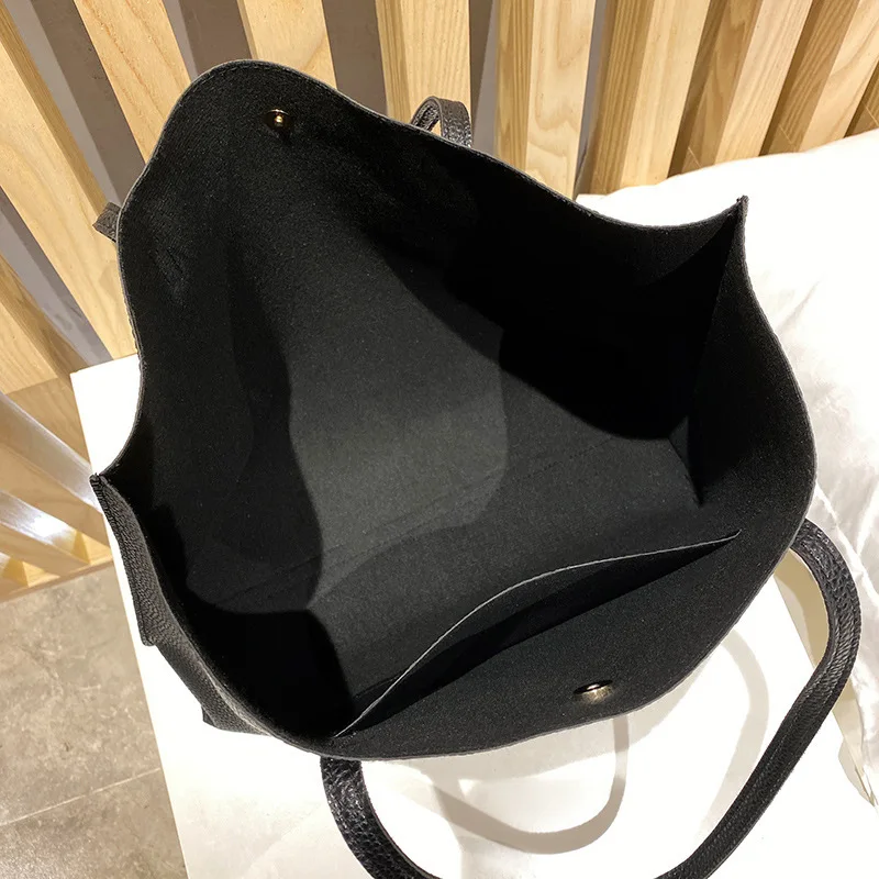 New Brand Luxury Ladies bucket Bags PU Leather Shoulder Bag Single Shoulder Large Capacity Messenger Bag Solid Color Handbag