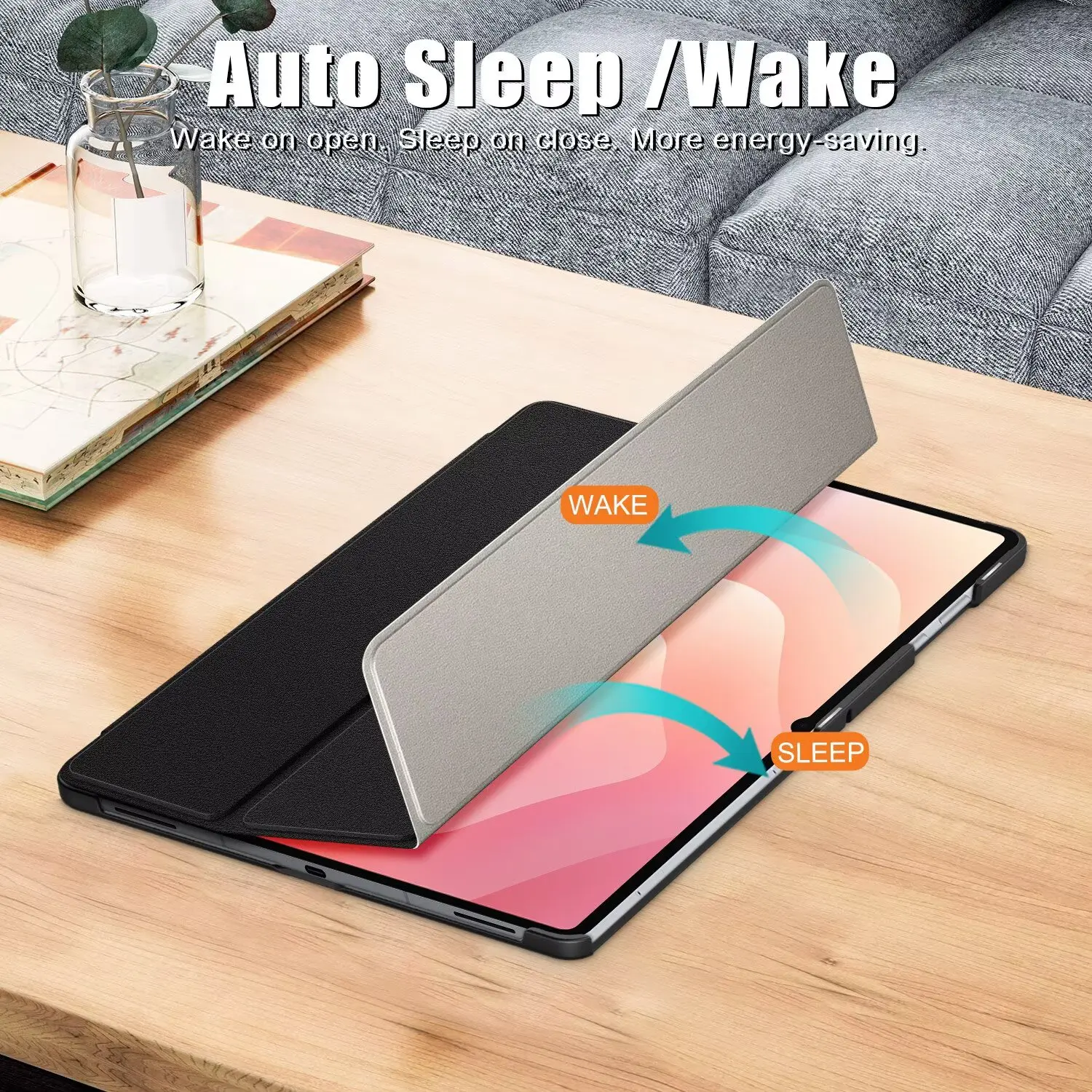 Tablet Case For Galaxy Tab S11 11inch PU Leather Material Smart Sleep Kickstand Function Protective Cover