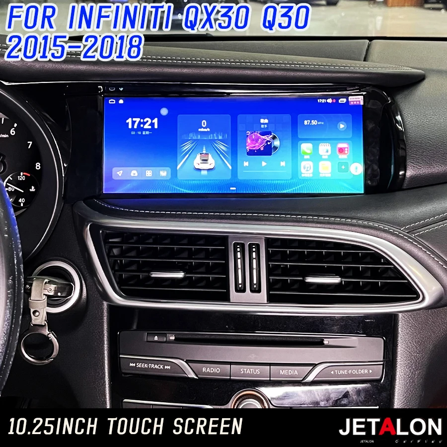 10.25inch Touch Screen Android 15 Carplay For Infiniti QX30 Q30 2015-2019 Car Radio Multimedia Video Player Stereo GPS Navi 4G