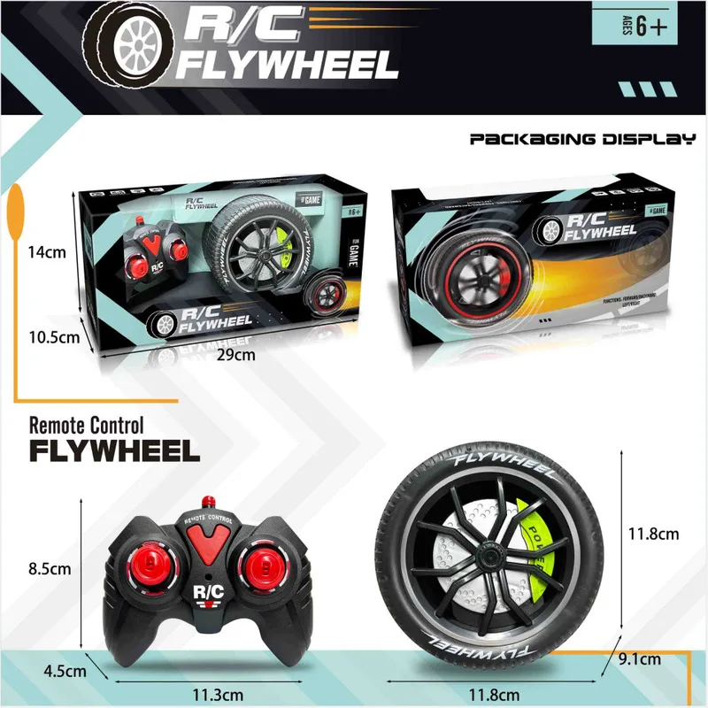 2.4G RC Wheel with Simulated Brake Calipers Cool Electric Remote Control Flywheel Car USB Rechargeable Toy for Kids Boys