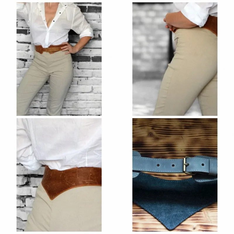 Medieval Retro Trendy Brown Pu Leather Personality Waist Skirt Sweater Shirt Belt Unisex Cosplay Costum Accessories