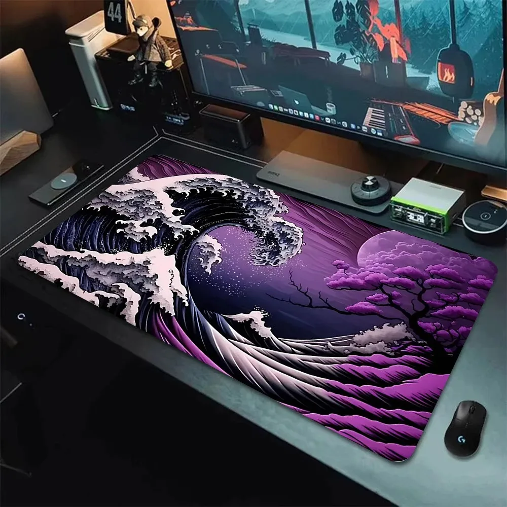 Space Galaxy Mousepad Office Computer Blue Gaming Keyboard Mat Notebook Anti-Slip Locking Edge Desk Pad Soft Rubber Table Mats