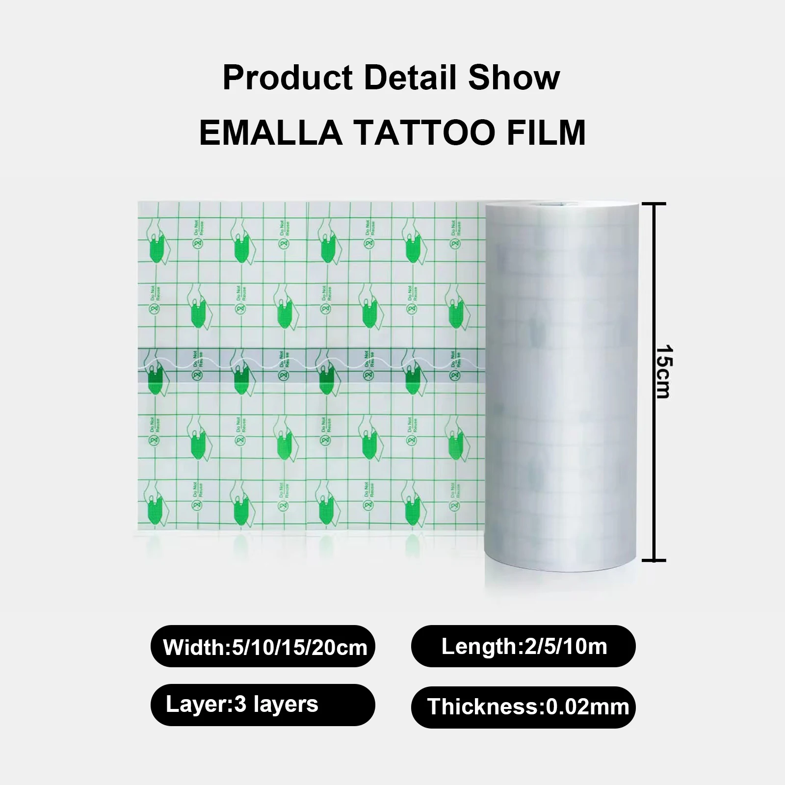 10/5/2M Waterproof Tattoo Film Protective Tattoo Healing PU Film for Aftercare Bandage Transparent Skin Tattoo Repair Film Wrap