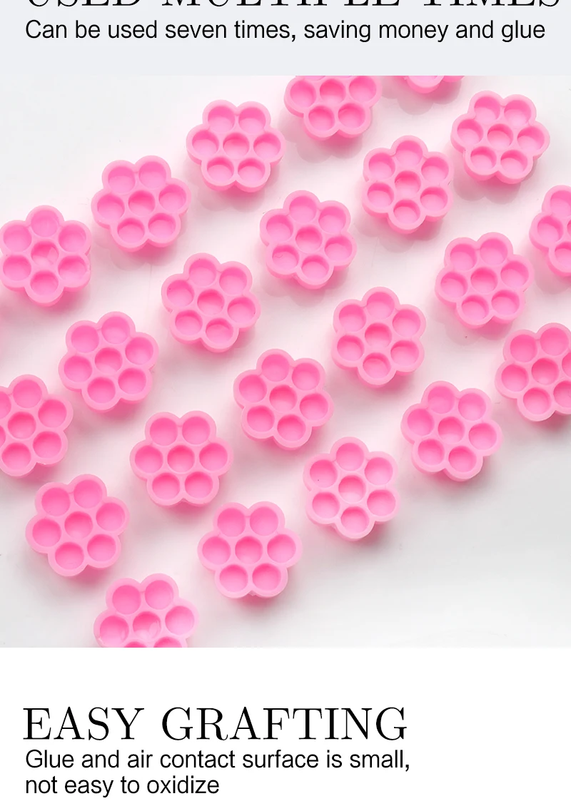 100-500 Pcs Pink Flower Tattoo Adhesive Pigment Cups Glue Delay Cup Grafting Lashes Makeup Tool Eyelash Extension Supplies