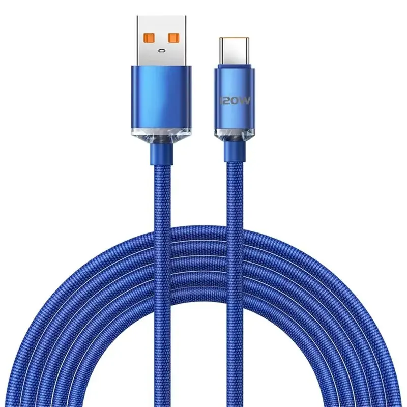 

120W 0.25m/1m/1.5m/2m USB to Type C Gaming Fast Charging Cable Game Data Cable Gaming Accessories For Samsung Xiaomi Huawei