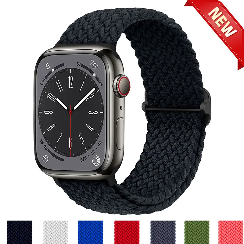 

Braided Solo Loop Strap For Apple watch 40mm 44mm 41mm 38mm 49mm 45mm Elastic Nylon Bracelet iWatch Ultra 2 Series 9 8 7 se Band