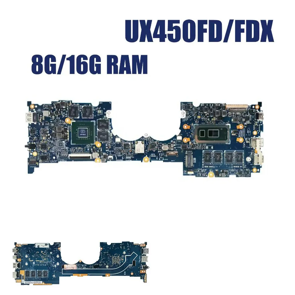 i5 i7 Notebook Mainboard For ASUS ZenBook Pro 14 UX480F UX450FD UX450F Laptop Motherboard 8th GTX1050-V2G V4G RAM 8GB 16GB