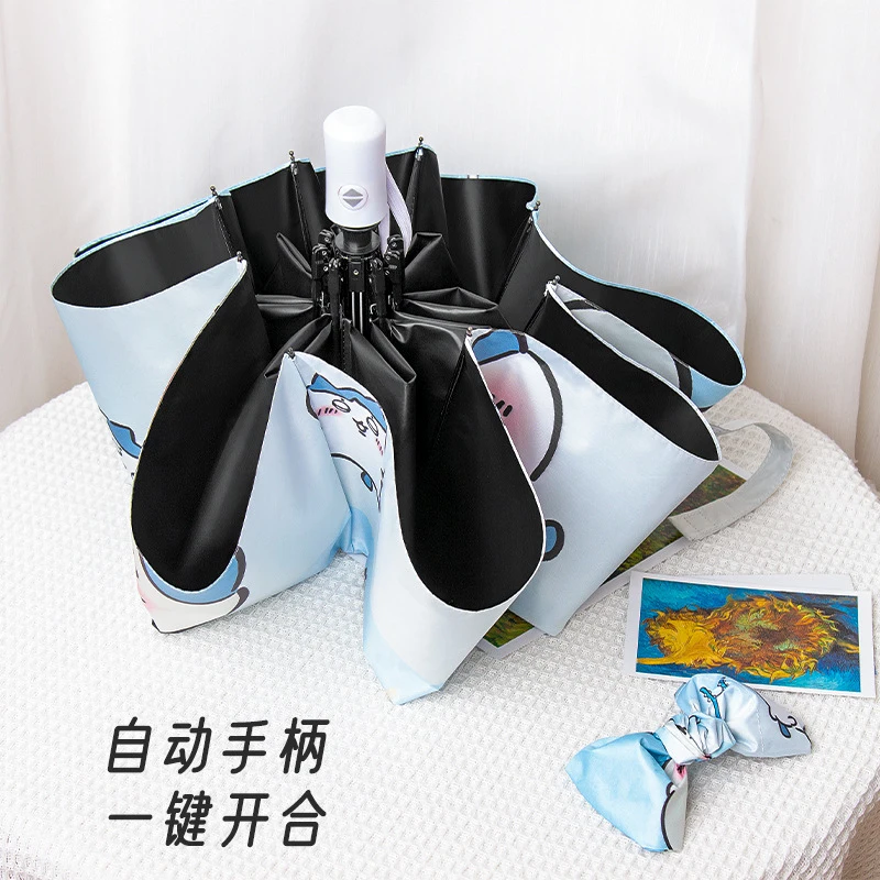 Chiikawa Cartoon Automatic Foldable Umbrella Sun Rain Dual Use UV Protection Windproof Portable For Daily Outdoor view 4