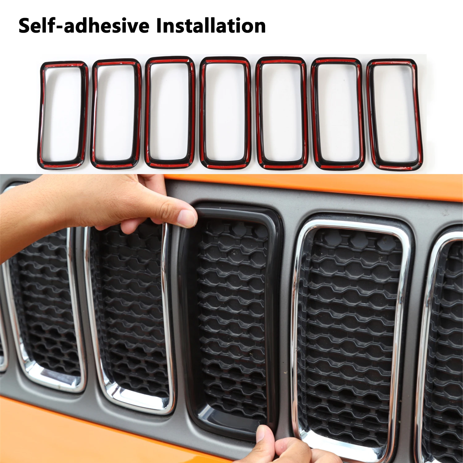 Car Front Grille Decoration Cover Frame for Jeep Renegade 2019-2021 2022 2023 Retrofit Parts Exterior Mouldings Car Accessories