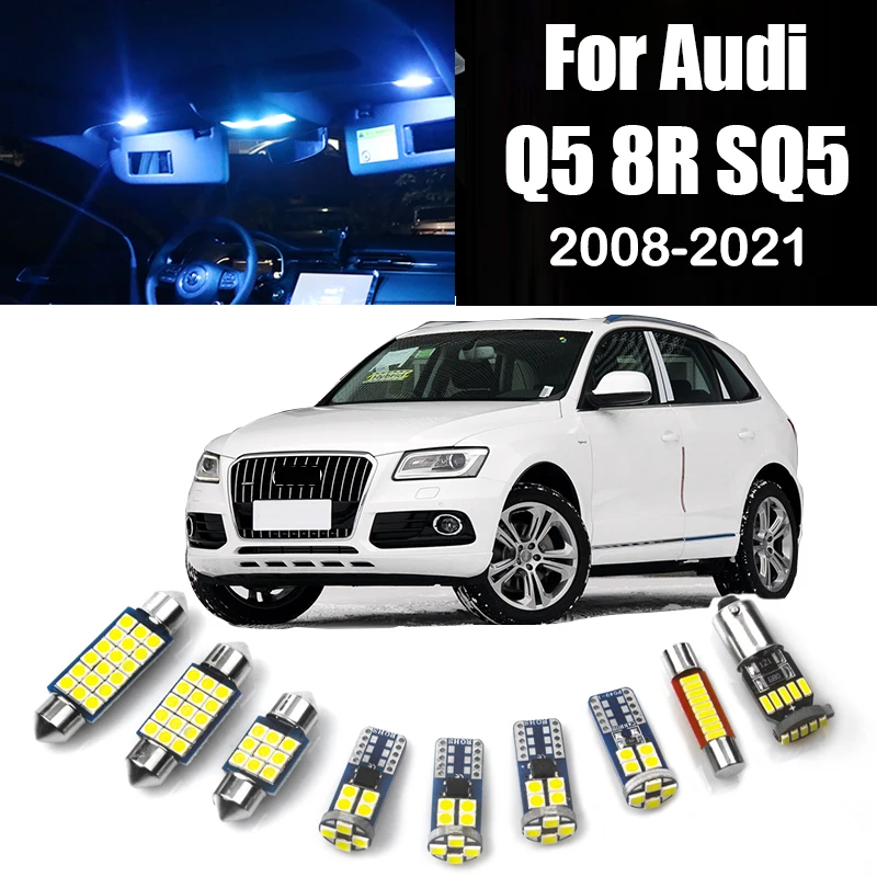 Car LED Bulbs For Audi Q5 8R SQ5 2008~2011 2012 2013 2014 2015 2016 2017 2018 2019 2020 2021 Interior Reading Lights Accessories