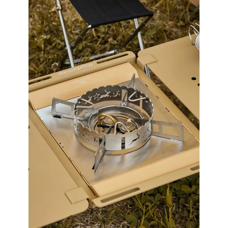 

Mountainhiker Portable Picnic Camping Outdoor Gas Stove Thickened Stainless Steel Picnic Fire Gathering Windproof Ring