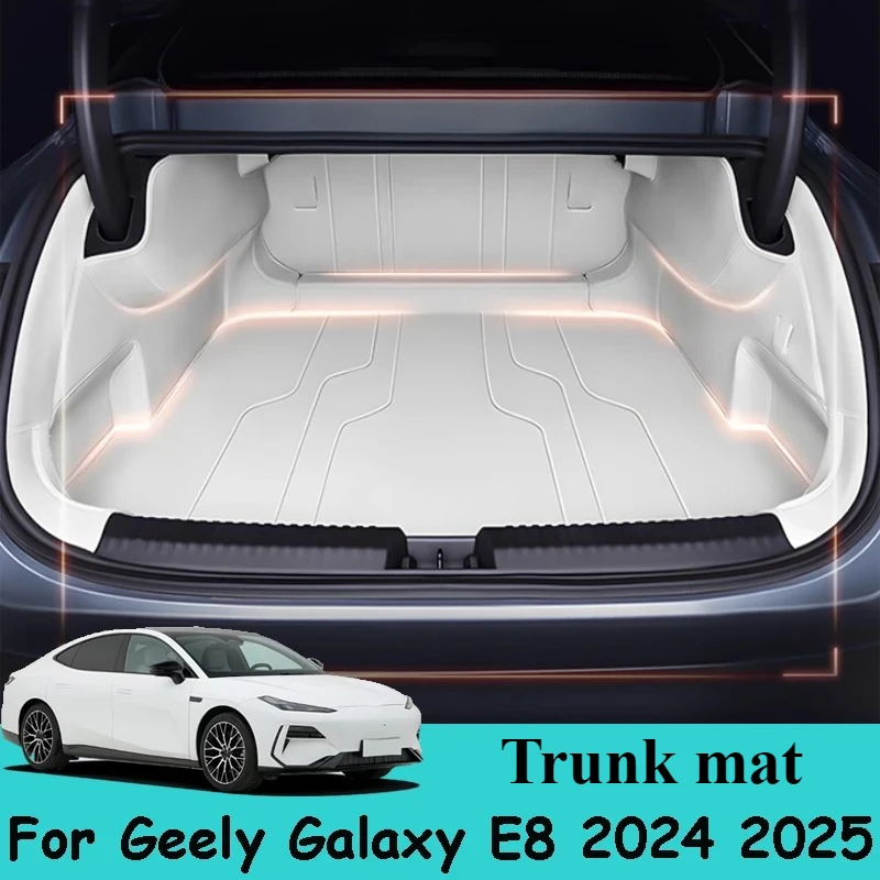 

For Geely Galaxy E8 2024 2025 Car Trunk Mat Leather Material Fully Enclosed Protection Interior Decoration Accessories