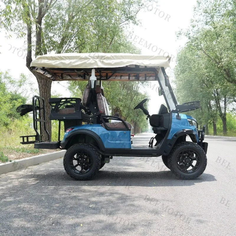 Customized 4 6 8-Seater 48V Electric Golf Cart with 72V Battery Steel Material Equipped Tail Caddie Standing Position