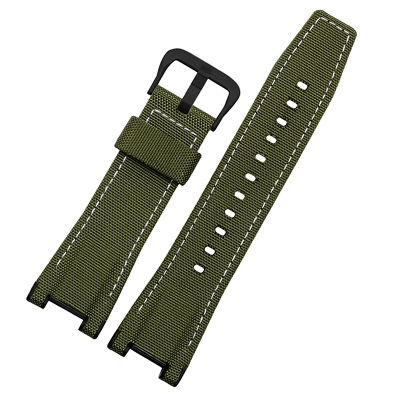 Watch Strap For Casio Watch band GST-B100 GST-210 S130/S110/S120/W130/B100/W300 Genuine Leather Nylon Men\'s Bracelet 26×14MM