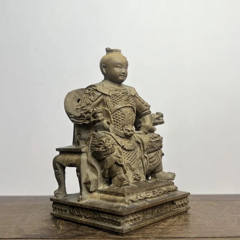 Hand-Carved Agarwood Nezha Statue - 3.9