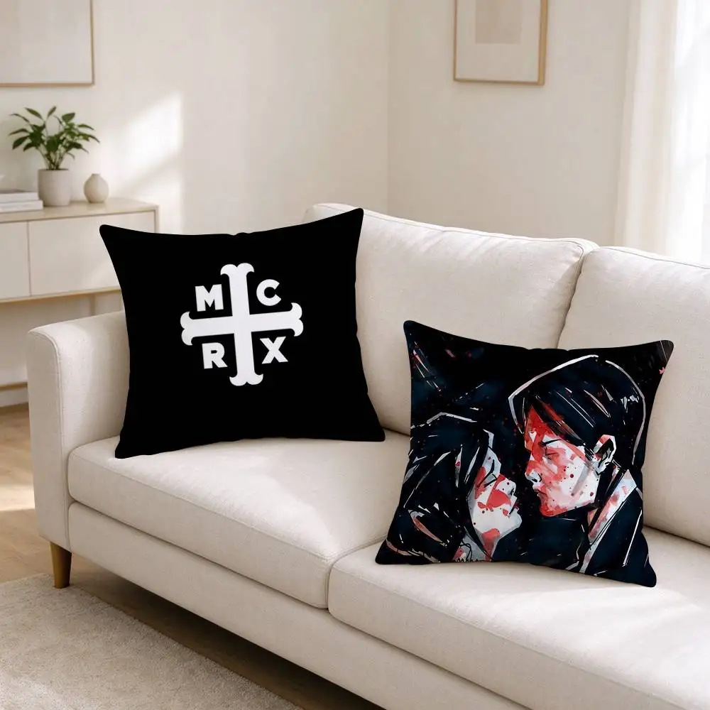 M-My Chemical R-Romance Rock Band  Pillow Case Square Double-Sided Sofa Cushion Cover Bedroom Bedside Pillow