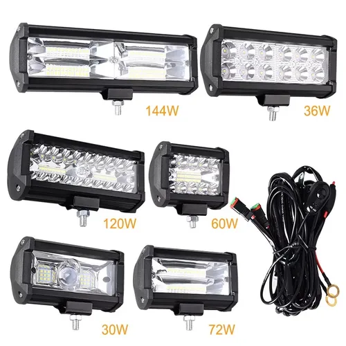 Luz de trabajo para coche LED todoterreno 4x4 focos lámpara antiniebla faro de diodo SUV ATV Tractor barco camiones excavadora barra de luz 12V 24V