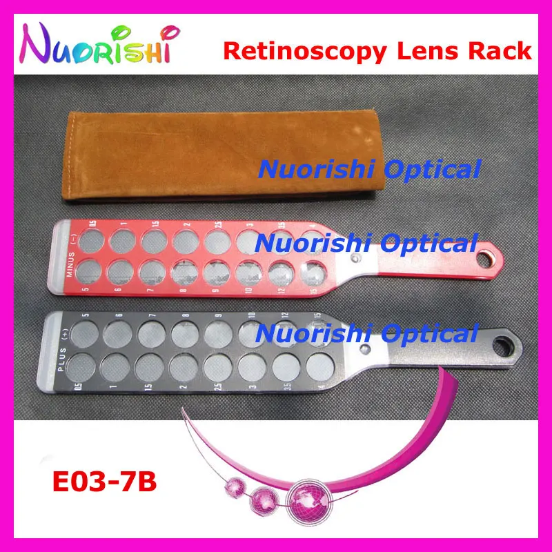 E03-7B Ophthalmic Optometry Optical Retinoscopy Lens Rack Flipper Board Lens Packed by Cloth Case