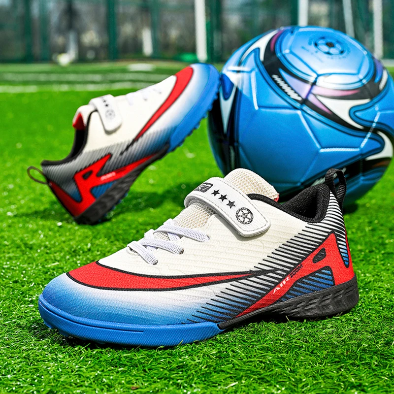 

High Quality Football Shoes Boys Sports Shoes Hook Loop TF Soccer Shoes For Kids School Match Futsal Shoes Boy zapatos de futbol