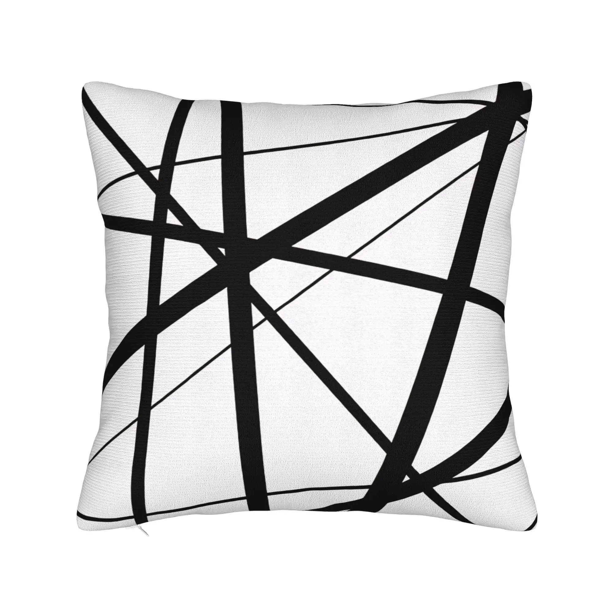 black and white geometric lines  Pillow Case  Custom Pillow Cover For Sofa Car Home Decor Morden Pillowcases