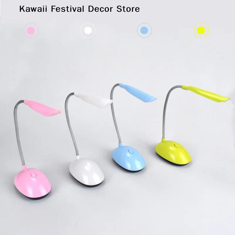 【K】Mini LED Lamp 360 Degree Rotating Eye Protecting Desk Lamp Portable Dormitory Reading Light Bedside Table Decorative Lamp