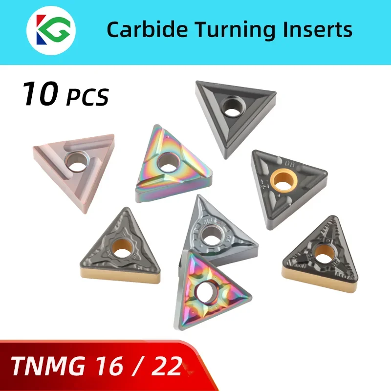 Tnmg 160404 Tnmg 160408 Ferramenta de Peças de Torno Cnc Tnmg 160404 160408 Inserção de Carboneto de Ferramenta de Torneamento Indexável para Wtjnr Mtjnr Mtenn 10 Unidades