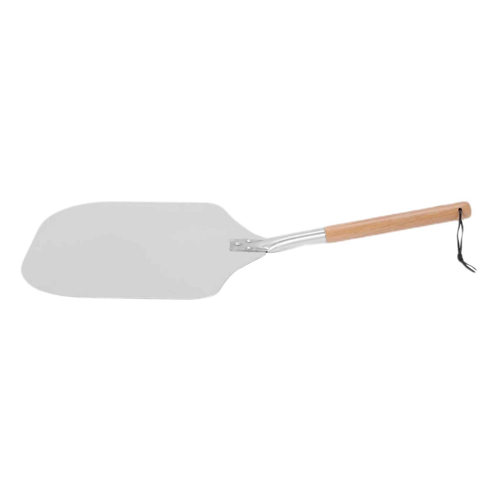 ABGG-Square Pizza Peel, Aluminum Pizza Pusher With Wooden Handle, Bread Pusher, The Pizza Base - Pizza Lifter Bread Pusher