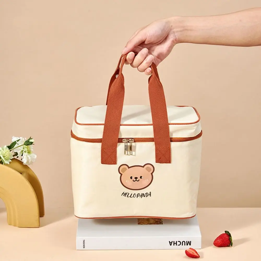 حقيبة غداء معزولة لطيفة محمولة ذات سعة كبيرة حقيبة تبريد على شكل دب لطيف مقاومة للماء حقيبة حاوية طعام حرارية للطلاب البالغين #2