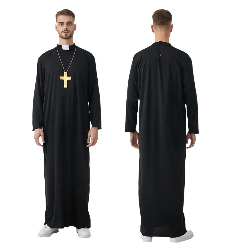 ชุดคอสเพลย์นักบวชสำหรับงานแสดง งานเต้นรำสวมหน้ากาก ชุดพระสงฆ์แบบ Archbiop Excommated ไม่มีแบรนด์ รุ่น M-054