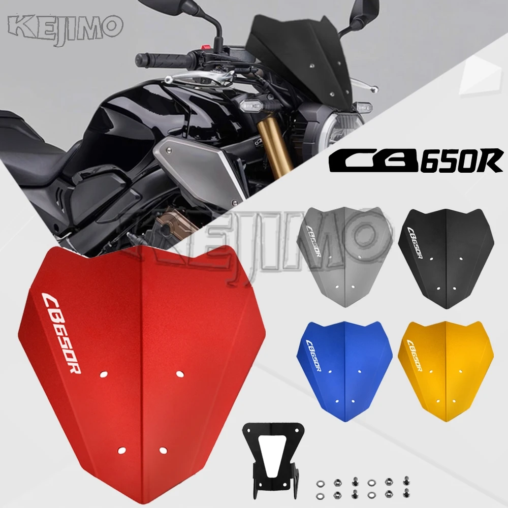 

Motorcycle Sport Windshield Motorcycle Front Wind Deflector With Bracket Air Fairing Wind For Honda CB650R CB 650 R 2018 2019
